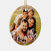 2022 Aangepaste moderne Manuscript - Fotonaam Keramisch Ornament (Rechts)