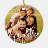 2022 Aangepaste moderne Manuscript - Fotonaam Keramisch Ornament (Voorkant)