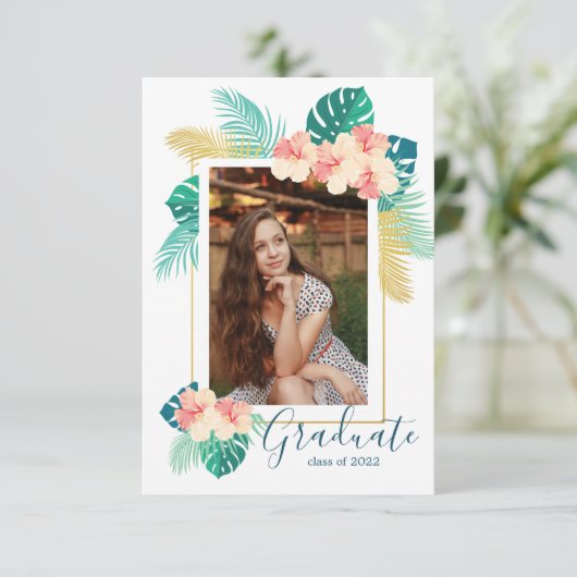 2022 Aankondiging van het Afstuderen Gold Hawaiian (Staand voorkant)