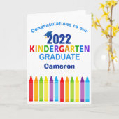 2022 Afgestudeerde Kleuterschool Aangepast Grappig Kaart (Gele Bloem)