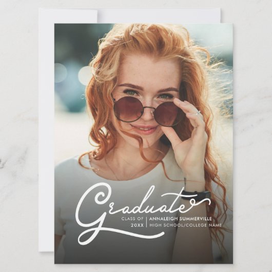2022 Afstudeerfoto Senior Script Afstudeerfeest Kaart (Voorkant)