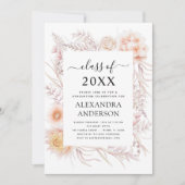 2022 Afstuderen Boho Chic Dusty Pink Desert Invita Kaart (Voorkant)