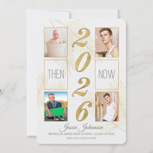 2022 Afstuderen Dan en nu 4-Foto Kaart (Voorkant)