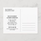 2022 Afstuderen de 'Navy Gold Graduation Party' fo Uitnodiging Briefkaart (Achterkant)