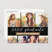2022 Afstuderen de Partij van de Foto Collage van  Feestdagenkaart (Voorkant / Achterkant)
