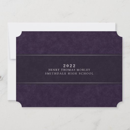 2022 Afstuderen Diploma Paars & White Invite Kaart (Achterkant)