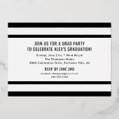 2022 Afstuderen foto van Black Gold Graduation Par Folie Uitnodiging (Achterkant)