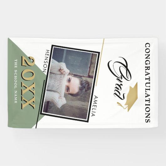 2022 Afstuderen Gefeliciteerd Afstuderen Foto Spandoek (Horizontaal)