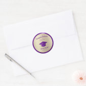 2022 Afstuderen Gefeliciteerd Afstuderen Gold Ronde Sticker (Envelop)