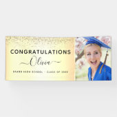 2022 Afstuderen Glitter Gold Black Spandoek (Horizontaal)