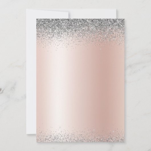 2022 Afstuderen Glitter Roos Gold Pink Silver Kaart (Achterkant)