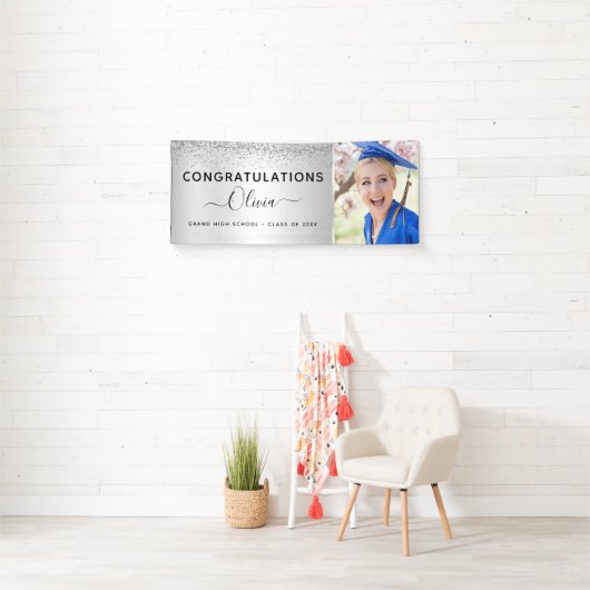 2022 Afstuderen Glitter Silver Black Spandoek (Insitu)