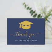 2022 Afstuderen Hartelijk dank, mevrouw Blue Gold Bedankkaart (Staand voorkant)