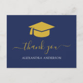 2022 Afstuderen Hartelijk dank, mevrouw Blue Gold Briefkaart (Voorkant)