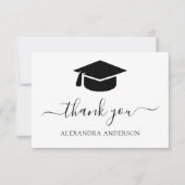 2022 Afstuderen Hartelijk dank, zwart wit Bedankkaart (Voorkant)