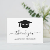 2022 Afstuderen Hartelijk dank, zwart wit Bedankkaart (Staand voorkant)