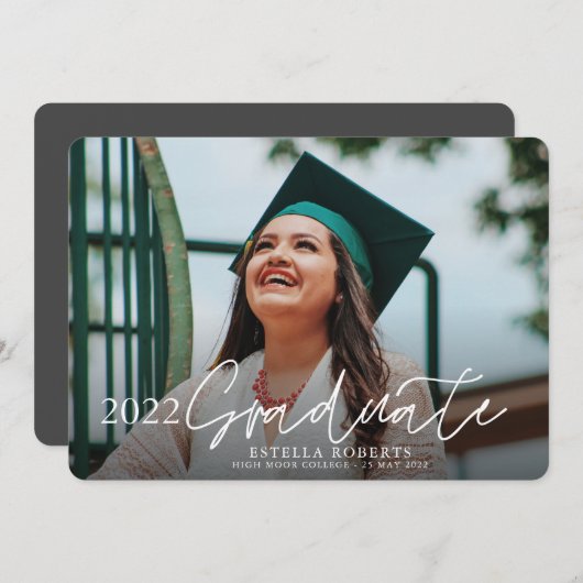 2022 Afstuderen het Afstuderen Anno van de Bekledi Aankondiging (Voorkant / Achterkant)