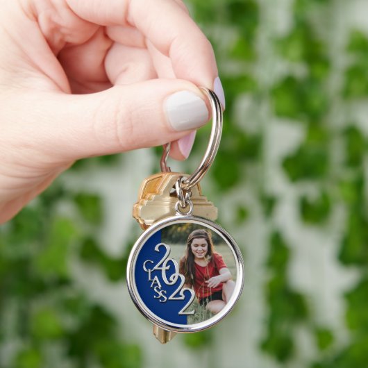 2022 Afstuderen Keepomwille Photo Blue en Silver Sleutelhanger (Hand)