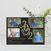 2022 Afstuderen Klasse van Quad Foto Zwart Kaart (Staand voorkant)