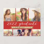2022 Afstuderen Manuscript Multi Foto Collage Red Feestdagenkaart (Voorkant)