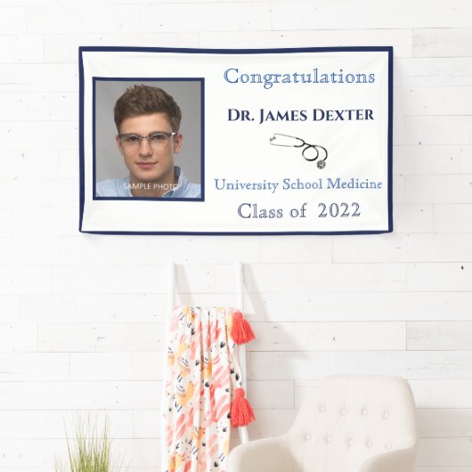 2022 Afstuderen Medisch School Stethoscoop Spandoek (Insitu)