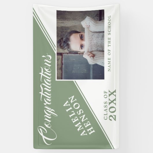 2022 Afstuderen Pastel Green Afstuderen Foto Spandoek (Verticaal)