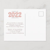 2022 Afstuderen Roos Gold 3 Fotogradatie Partij Uitnodiging Briefkaart (Achterkant)