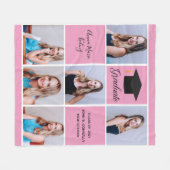 2022 Afstuderen Senior Portret Foto Collage Pink Fleece Deken (Voorkant (Horizontaal))