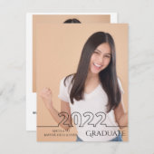 2022 Afstuderen Trendy Full Photo Modern Afstudere Aankondiging (Voorkant / Achterkant)