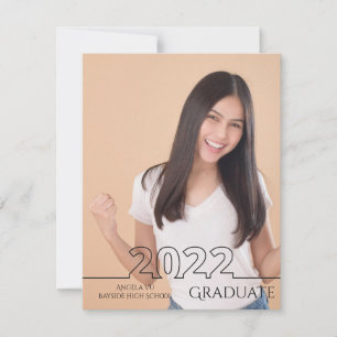 2022 Afstuderen Trendy Full Photo Modern Afstudere Aankondiging
