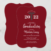2022 Afstuderen van de Burgundy Medical Nursing Sc Kaart (Voorkant / Achterkant)