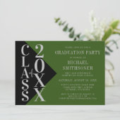 2022 Afstuderen zwarte groene, moderne bewerkbare  Kaart (Staand voorkant)