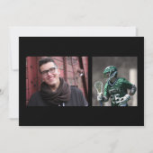 2022 Afstuderen zwarte rode, moderne bewerkbare kl Kaart (Achterkant)