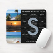 2022 Agenda 3 Foto Collage Monogram zwart Muismat (Met muis)