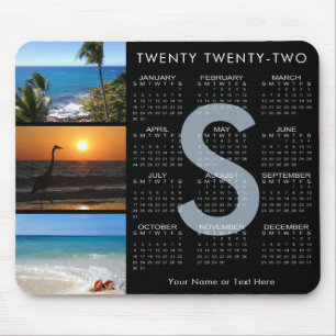 2022 Agenda 3 Foto Collage Monogram zwart Muismat