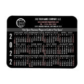 2022 Agenda - Aangepaste bedrijfsnaam - Zwarte Gem Magneet (Horizontaal)