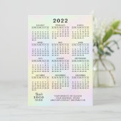 2022 Agenda Business Logo Pastel Holographic Programmakaart (Staand voorkant)