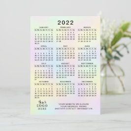 2022 Agenda Business Logo Pastel Holographic Programmakaart