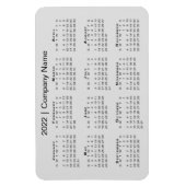 2022 Agenda met bedrijfsnaam grijs Magneet (Verticaal)