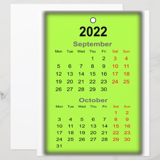 2022 Agenda September Oktober Druk op... (Voorkant / Achterkant)
