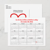 2022 Agenda sparen het Begin van de Datum Aankondigingskaart (Voorkant / Achterkant)
