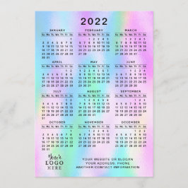 2022 Agenda, volledig jaar Faux-holografisch Programmakaart
