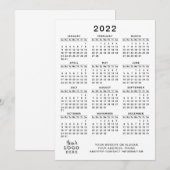 2022 Agenda - Volledig jaar - zwart - eenvoudig mi Programmakaart (Voorkant / Achterkant)