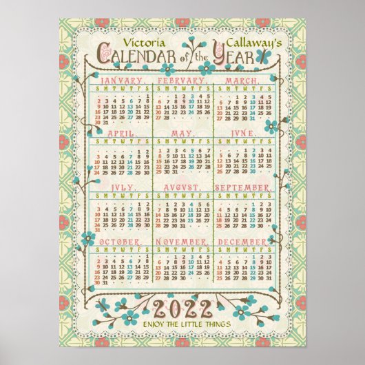 2022 Agenda (zie beschrijving voor nieuwe versie)  Poster (Voorkant)