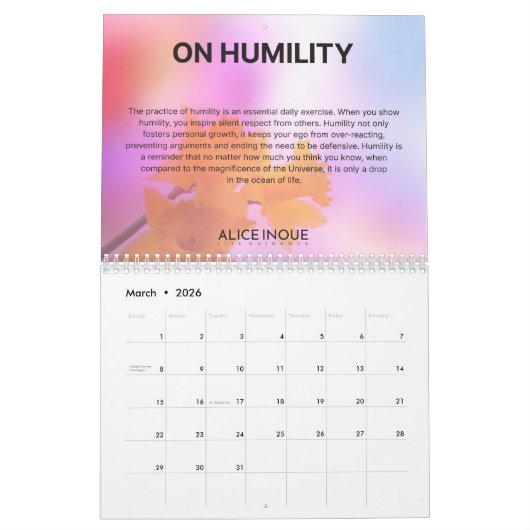 2022 Alice Inoue Life Guidance Calendar Kalender (Mar 2026)