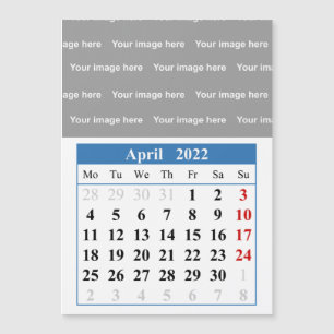 2022 April kalender Magnetische kaart