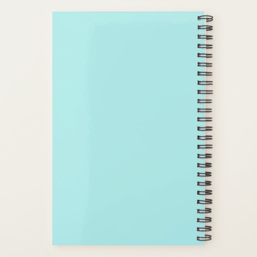 2022 Aqua Blue Turquoise Meisjesachtig Script Mono Planner (Achterkant)