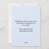 2022 Blauwe sneeuwvlokken Christelijk NIEUW JAAR Feestdagenkaart (Achterkant)