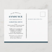 2022 Blue Floral Greenery Elegant Photo Afstudeerd Aankondigingskaart (Achterkant)