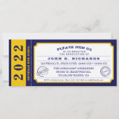 2022 Blue Gold Ticket Graduation Party (Uitnodigin Kaart (Voorkant)